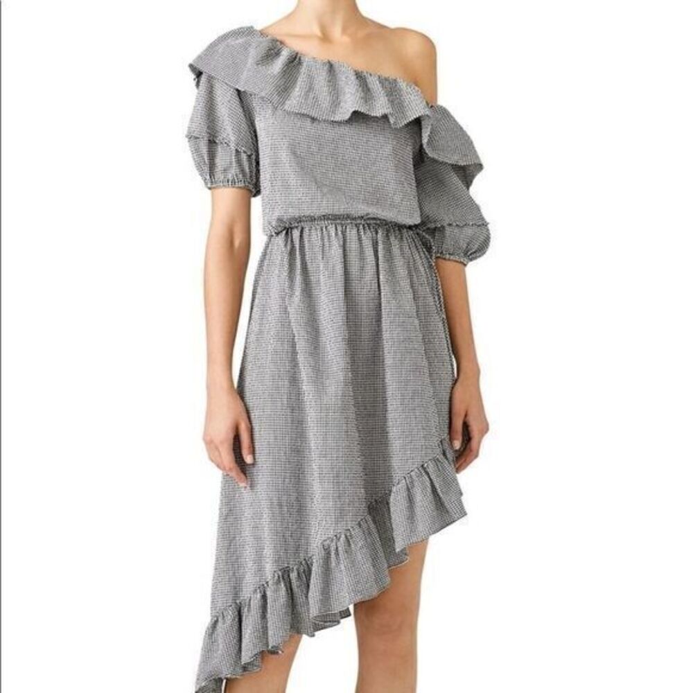 LoveShackFancy Gingham Haley Dress grey size M